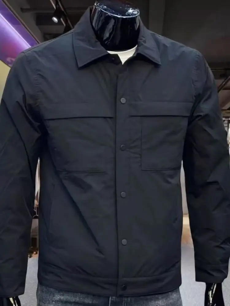 

Мужская модная однотонная куртка с воротником-стойкой, новинка осени 202, универсальный простой дизайн, высококачественная рабочая одежда, топ