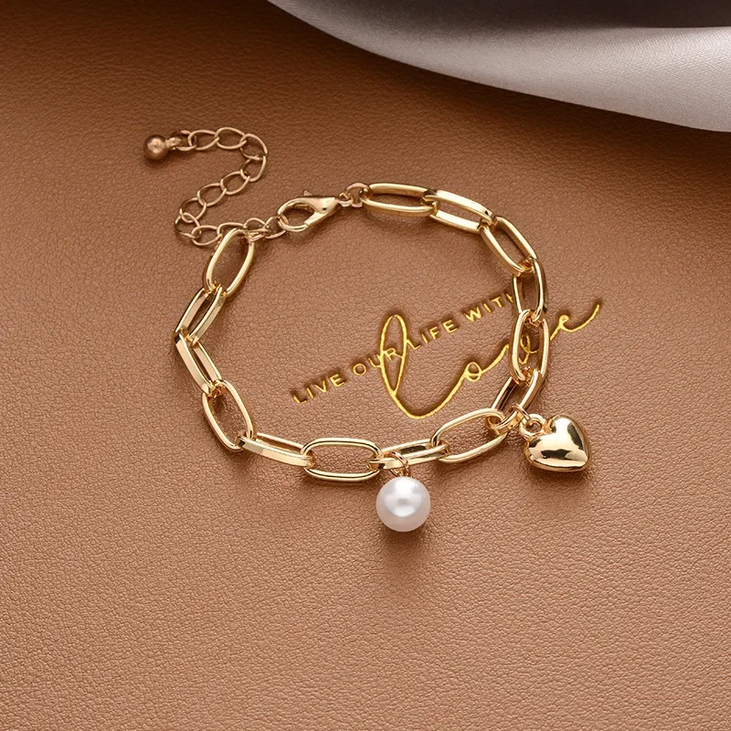 Korean Style Pearl Bracelet Female Light Luxury Niche Design Mori Department Boudoir Love Bracelets