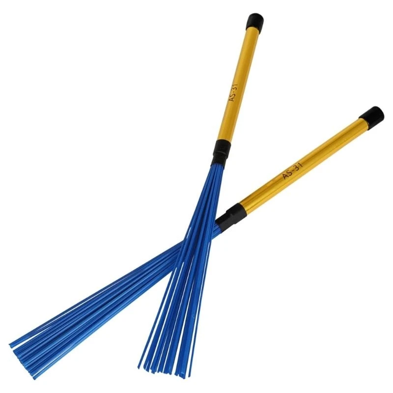 1Pair Nylon Drumsticks Brushes Rods Drum Brush Multi-Rod Bundle Sticks for Folk Music Percussion Accessories Easy to Use