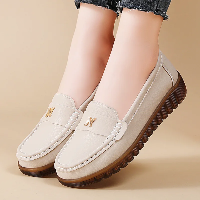 

Женские кожаные туфли на мягкой подошве, легкие, летние, повседневные, слипоны, мокасины.