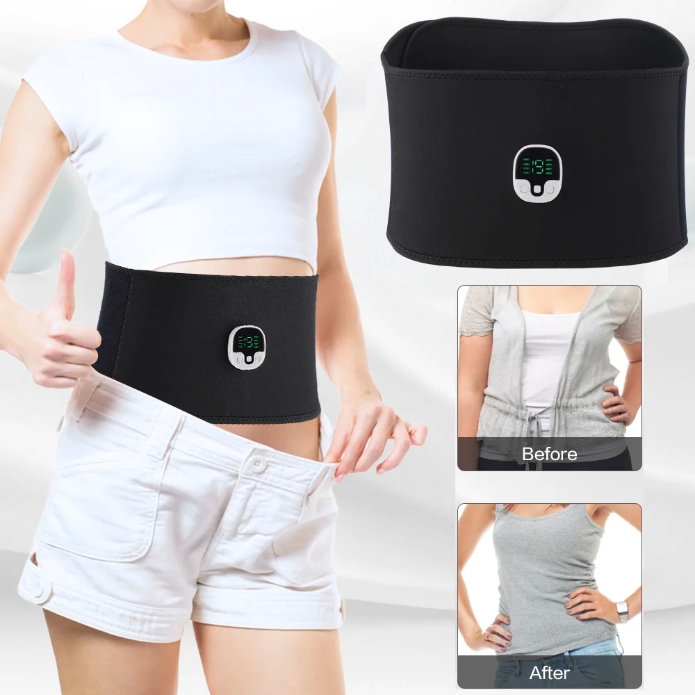 

EMS Abdominal Gym Belt Fat Burner Loss Weight Body Slimming Shaping Massage Equipment Vibration Muscle Stimulator Waist Band