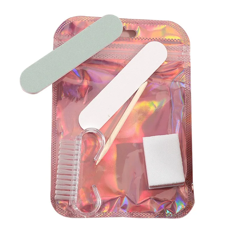 50 Sets Nail Tool Prep Kit Disposable Nail File Set Mini Nail Cleaning Care Kit Wood Sticks Portable Filer Accessorie Manicure