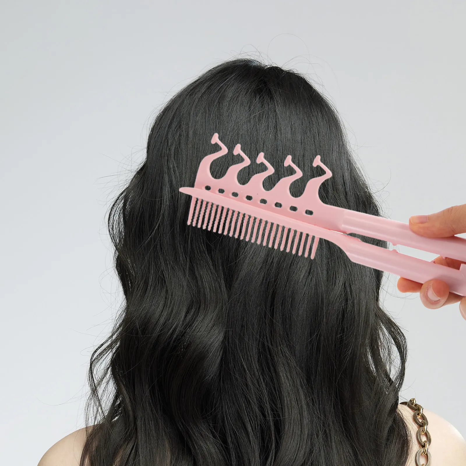 3Pcs Anti-Static Straightening Comb Foldable Hair Straightener V-Shaped Styling Comb Travel Flat Iron Hair Brush Heat Resistant