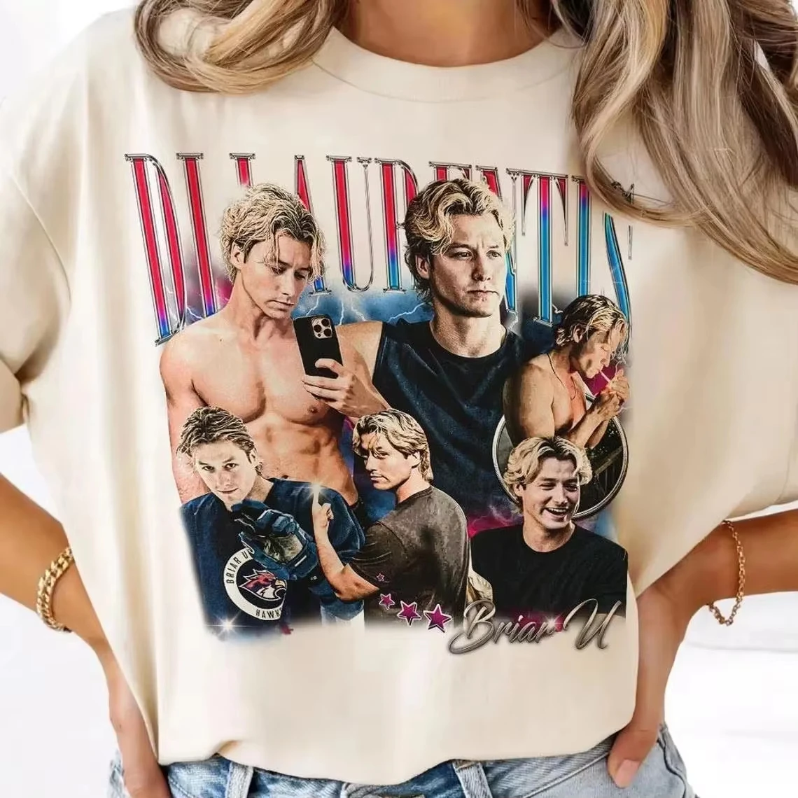 Off-Campus Dean Di Laurentis Grafik Unisex 100% Baumwollhemd 2026 Sommer Neues Vintage Y2K Mode Kurzarm Freizeit-T-Shirt – Detail 2
