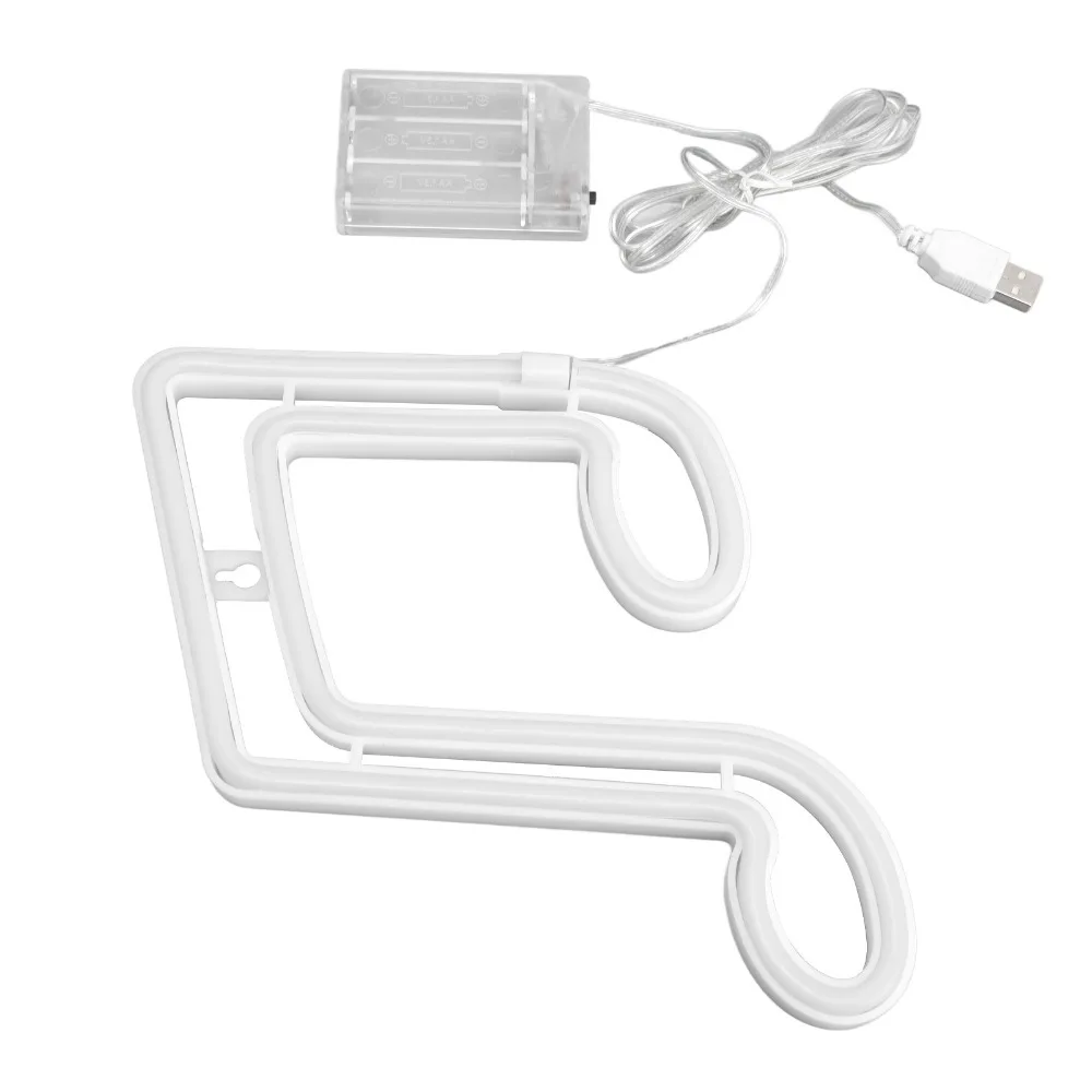 

Easy to Install Music Note LED Neon Light USB or Battery Powered Dual Power Supply Neon Light 1W 4.5V Neon Sign Bedroom