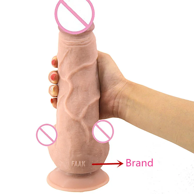 Consolador enorme de piel realista para mujer, Consolador de pene grande y largo con ventosa, masturbador erótico de punto G, Juguetes sexuales para