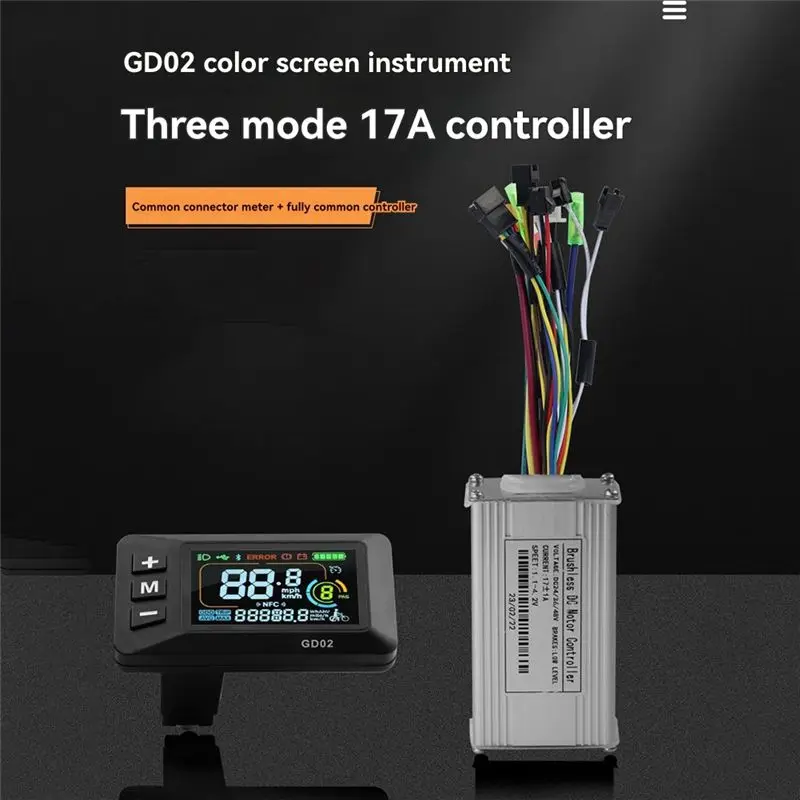 36V 48V 17A Brushless Controller GD02 LCD Display Meter 24V-60V+Throttle Kit Forelectric Scooter E-Bike Repair Kit