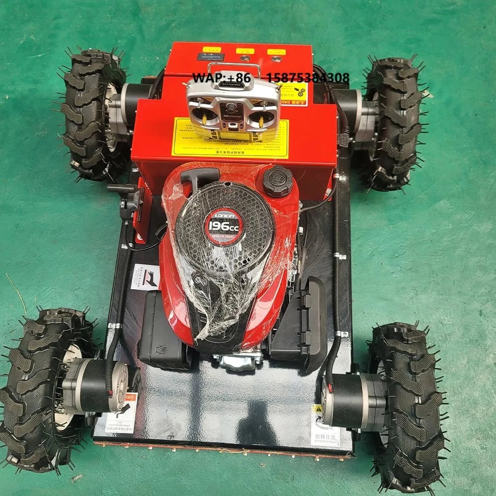 Cheap 550mm Remote Control Robot Lawn Mower New Design 196cc 4-stroke Cordless Engine DIY Industrial Grade Grass Cutter Machine