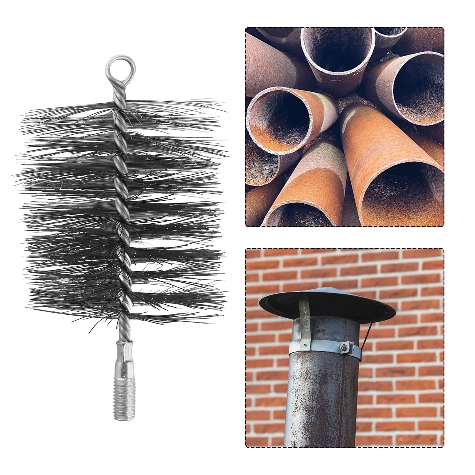 Home Improvement Chimney Brush 4inch Chimney Brush Cleaning Brush Round Efficient Cleaning Steel Wire Fireplace