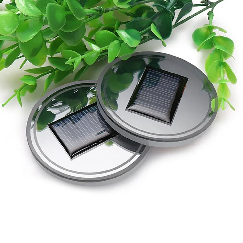 Eco Friendly Solar Rechargeable LED Car Cup Mat Vibration Sensitive Auto Illumination Night Time Drink Universal Fit