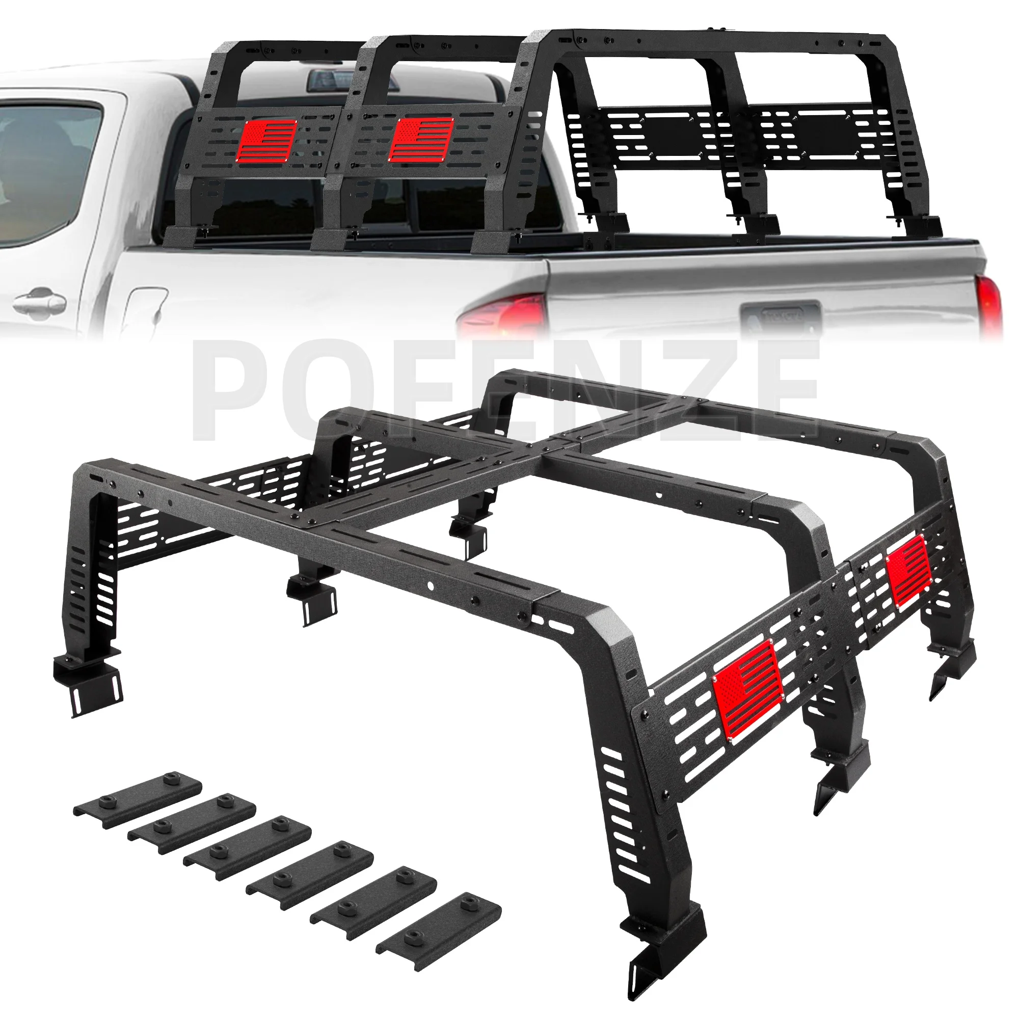 

Truck Bed Rack for Full-Size Trucks Without Bed Rails Fit Dodge Ram 1500, Chevy Silverado 1500, Ford F-150, Toyota Tundra