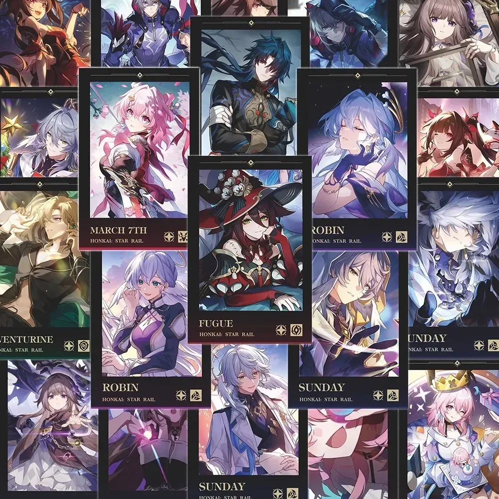 48 шт., игра Honkai Star Rail, наклейки Polaroid для косплея, аксессуары для костюмов аниме, мультяшные украшения, коллекция подарков на Хэллоуин