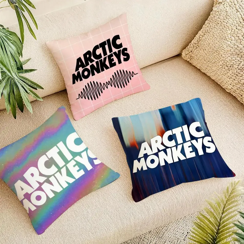 Indie Band Arctic Monkeys Cushion Cover Short Plush Pillowcase, Washable Wrinkle Resistant Cover for Bedroom Gift