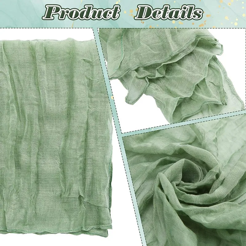 Gauze Cheesecloth Napkins Wrinkled Dinner Napkins Decorative Cloth Napkins (Green, 12 Packs)