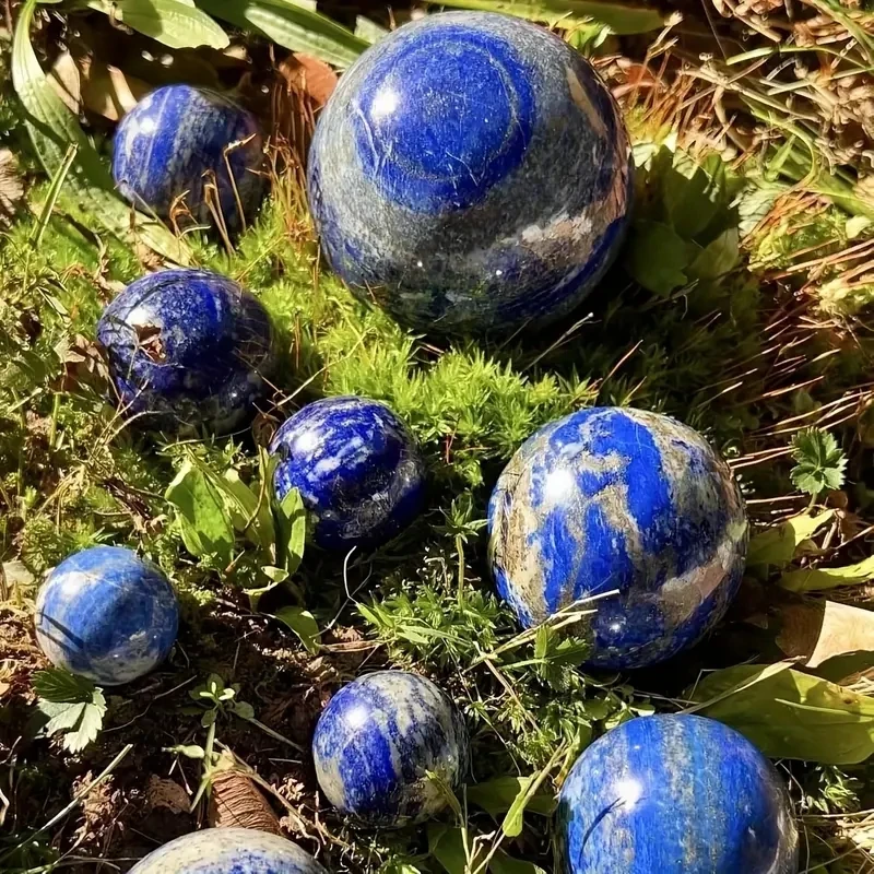 1 قطعة كرة اللازورد فريدة من نوعها من الكريستال الكوارتز ، الحجر الطبيعي ديكور المنزل هدايا العيد يدويا ، المجال ديكو