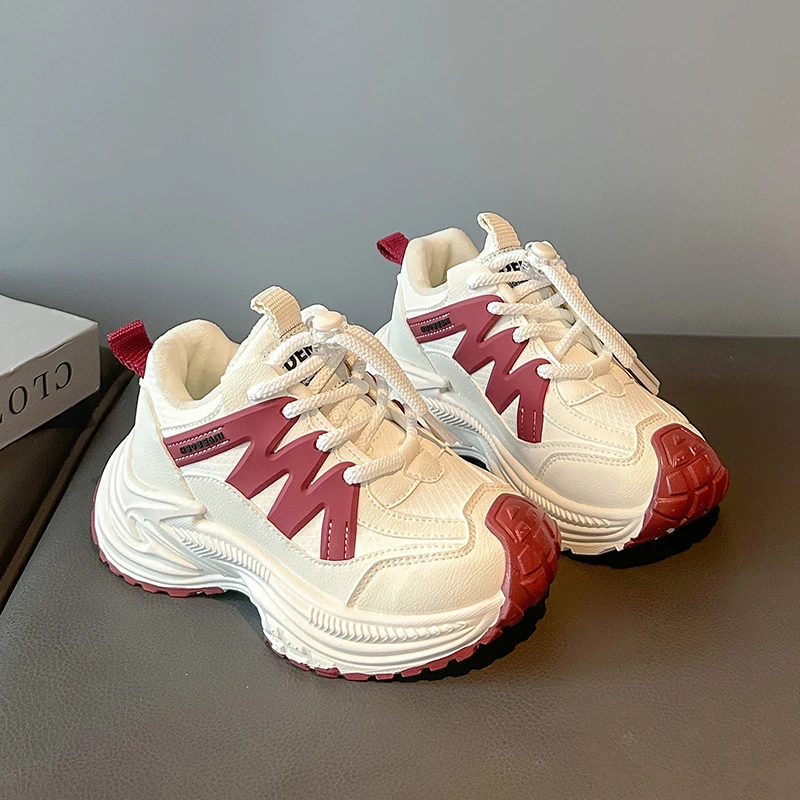 2025 أحذية رياضية جديدة للأطفال بنات موضة خفيفة الوزن أحذية رياضية من الجلد مضادة للانزلاق ومقاومة للاهتراء للأولاد احذية الجري للأطفال #4