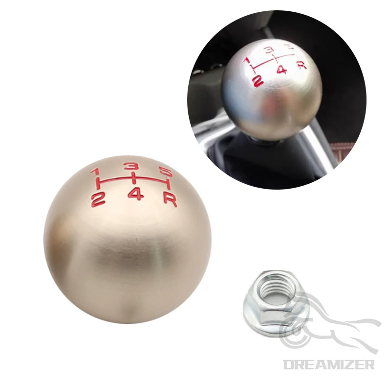 

5 Speed Gear Shift Knob Aluminum JDM Matte Ball Shape for Honda Civic FD2 FN2 EP3 TYPE R DC2 DC5 Fit City M10*1.5 Shifter Knob