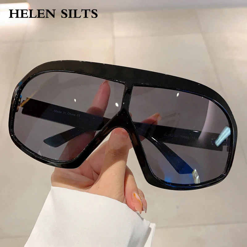 Vintage Oversized One Piece round Sunglasses for Women Men Brand Designer Fashion Colorful Eyewear Goggle Shades Sun Glasses