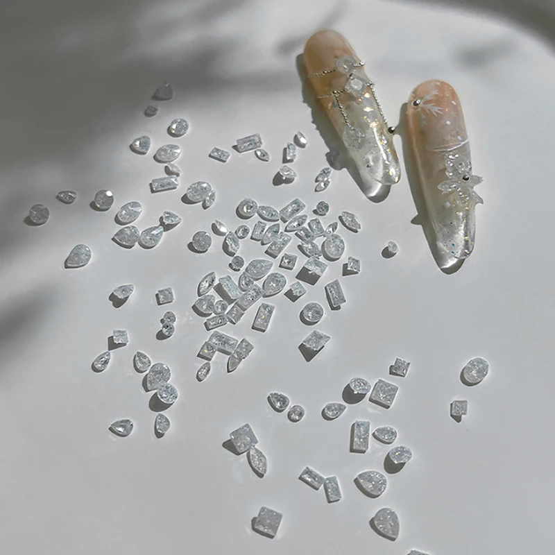 10/50 قطعة بلورات مسمار أجزاء ثلاثية الأبعاد انعكاس فاخر مسطح القاع سحق حجر مسمار الراين لتقوم بها بنفسك لامعة مسمار الملحقات
