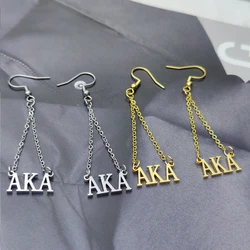 Custom Name Earrings Personalized Name Threader Earrings Gold Stainless Steel Dangle Long Chain Ear Line Ear Chain For Women