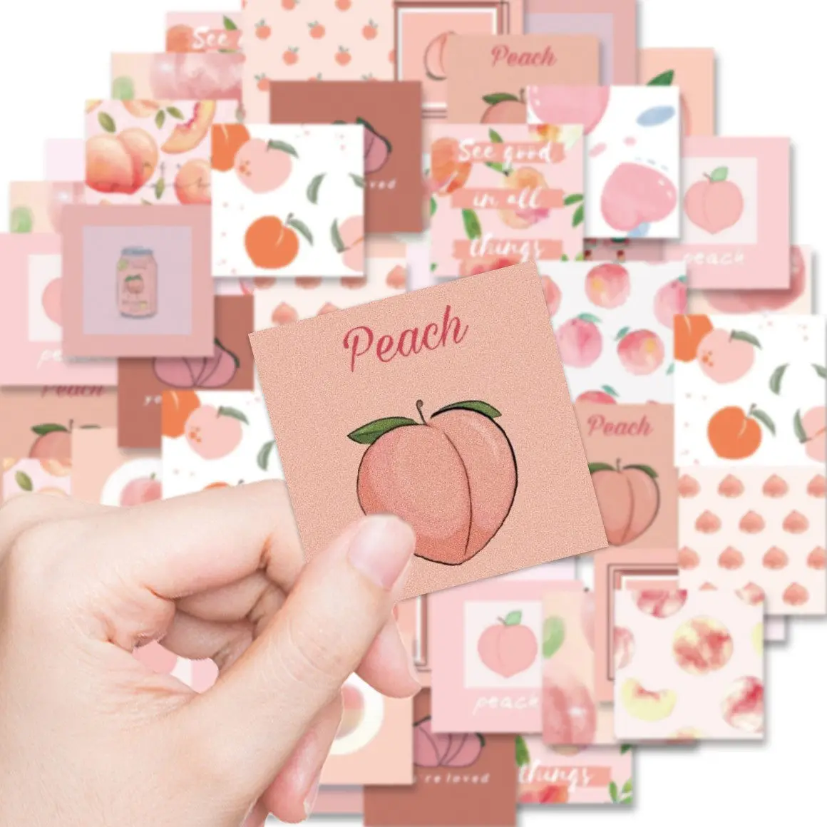 Etori Life 46pcs Cute and Fresh Fruit Honey Peach Exquisite Patterns Student DIY Scrapbooks,Laptops Decoration Stickers