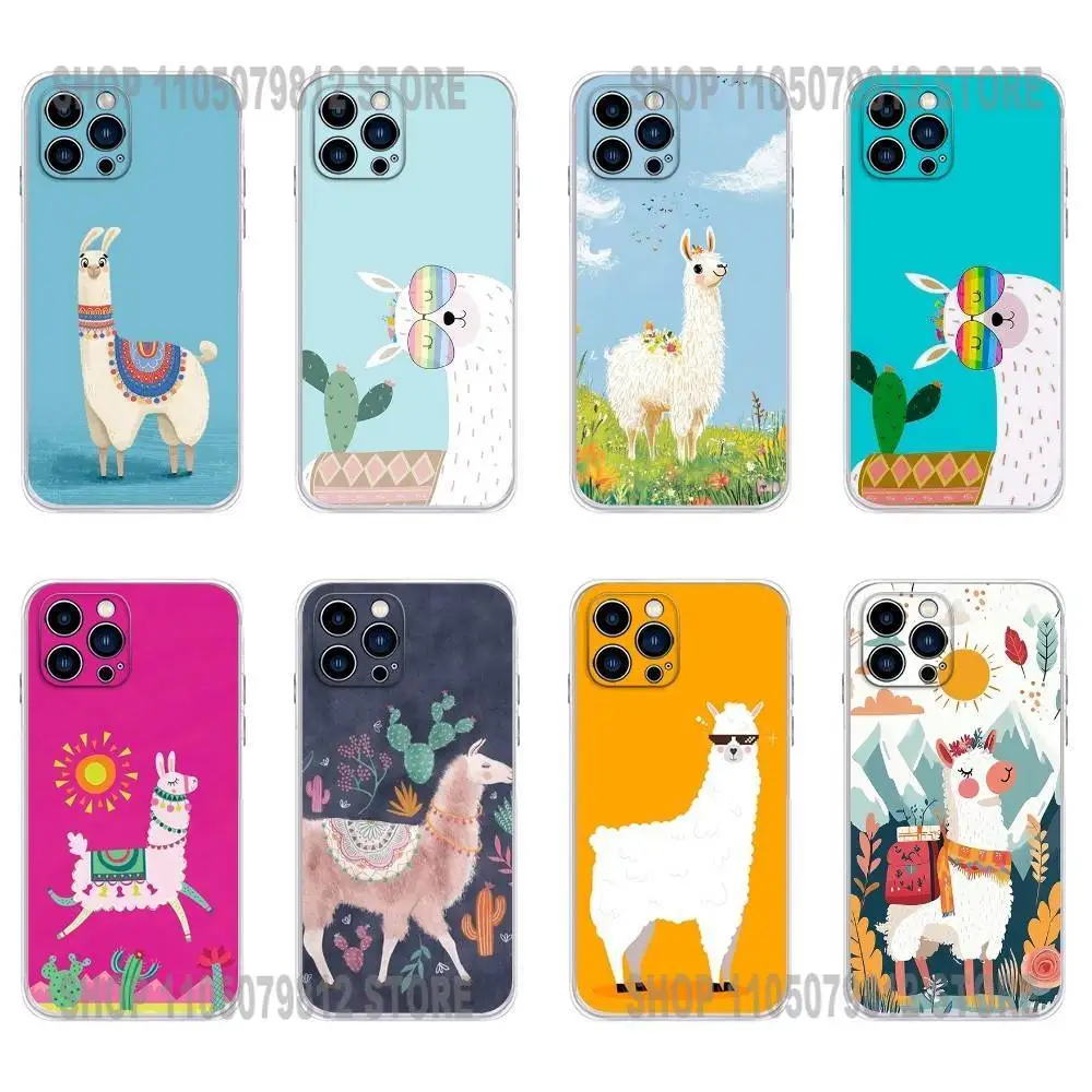 

Lama Llama Alpacas Soft Phone Case For iPhone 17 16,15,14,13,12,11 Plus,Pro,Max,XR,Plus,E,Mini Transparent Soft Cover