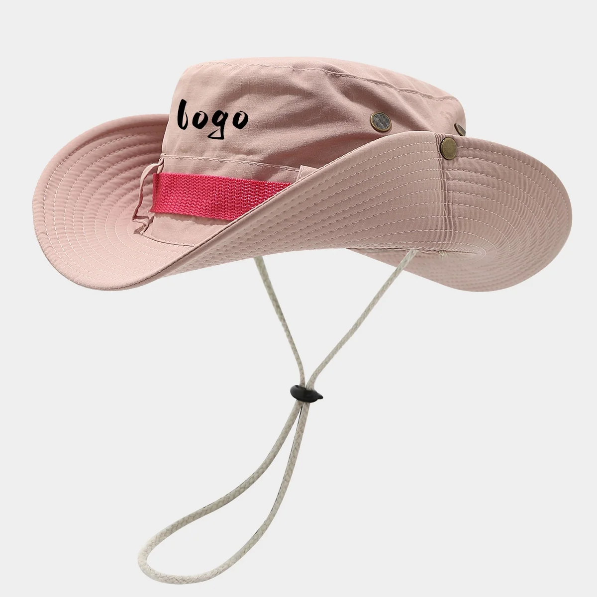 

Drawstring Wide Brim Fisherman Hats Women And Men Summer Outdoor Breathable Beach Fishing Sun Hat Custom Logo Bucket Caps