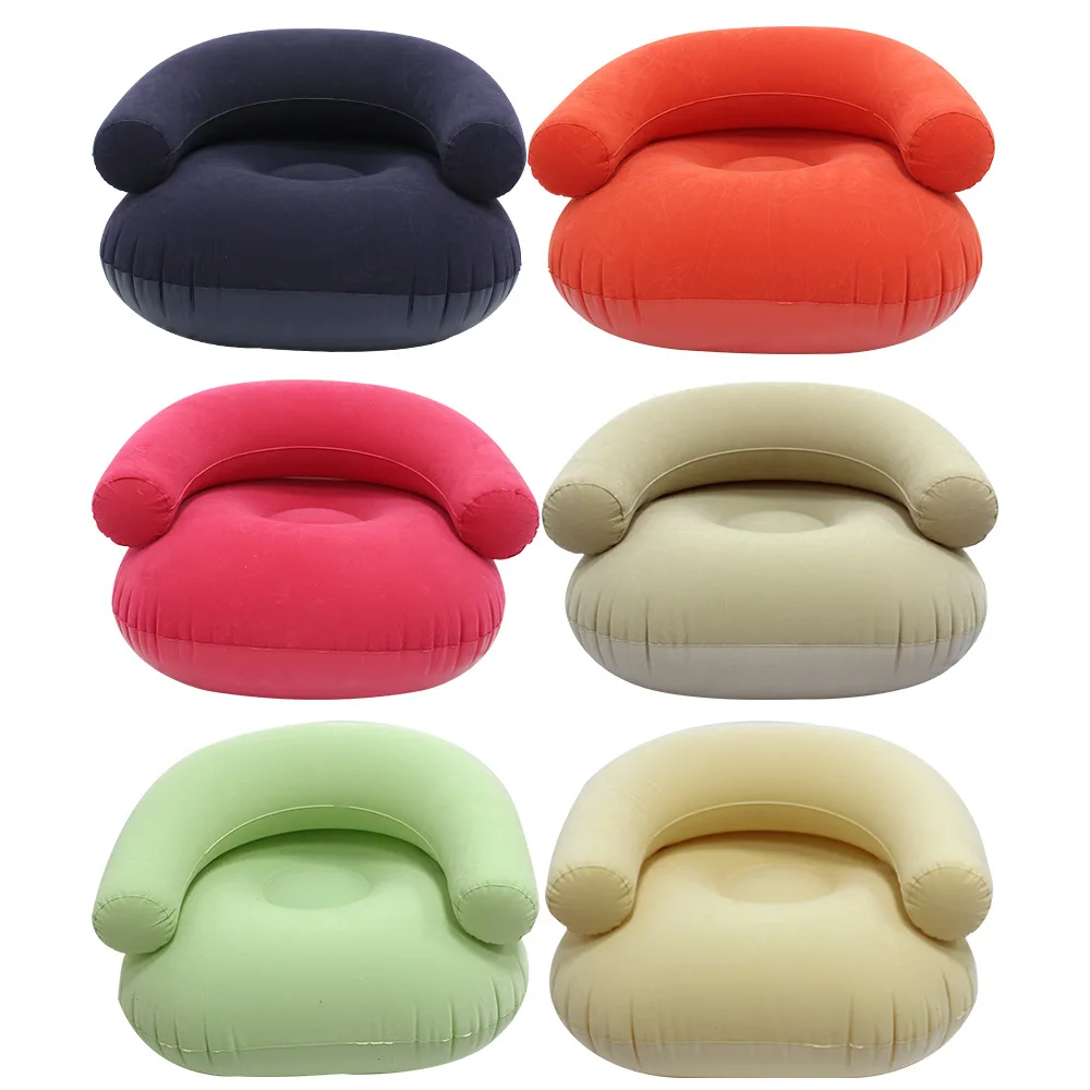 Outdoor PVC Inflatable Sofa with Armrests U-Shaped Flocking Airbean Bag Sofa Casual Inflatable Lazy Sofa for Garden Camping image 6