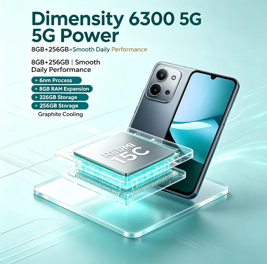 2026 New Redmi 15C Unlocked Android Smartphone 8+256GB Dual SIM Dual Standby Feature Official Authentic Product