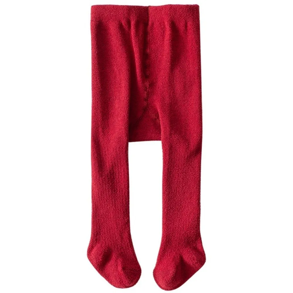 

Thicken Warm Girls Pantyhose Solid Color Stretchy Vertical Stripe Knitted Leggings Soft Stocking Toddler Long Socks