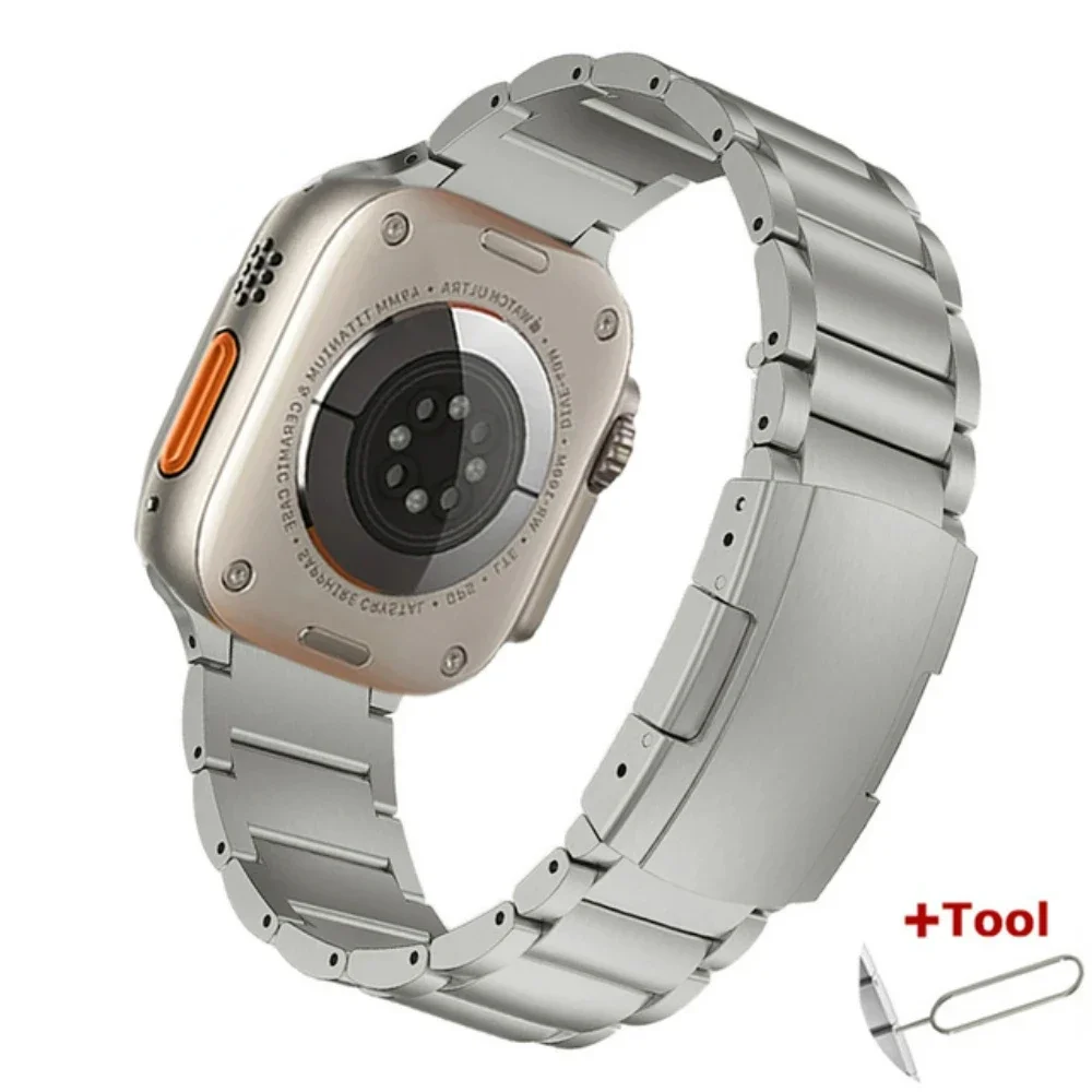 Metal Belt For Apple Watch 49mm 46mm 45mm 44mm 42mm 41mm 40mm Titanium Stainless Steel Band For iWatch Ultra 10 9 8 7 6 5 4 3 SE