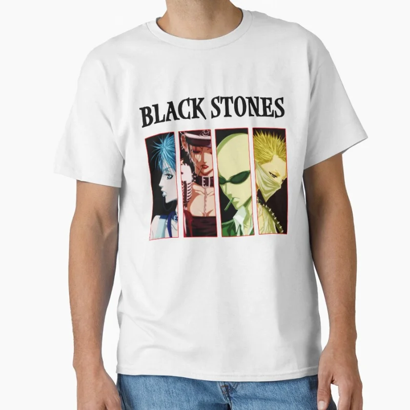 

Nana Anime Black Stones 1027 Punk Band Anime T shirt Large size Tops Manga Graphic Print Y2k Clothes Cartoon Tee