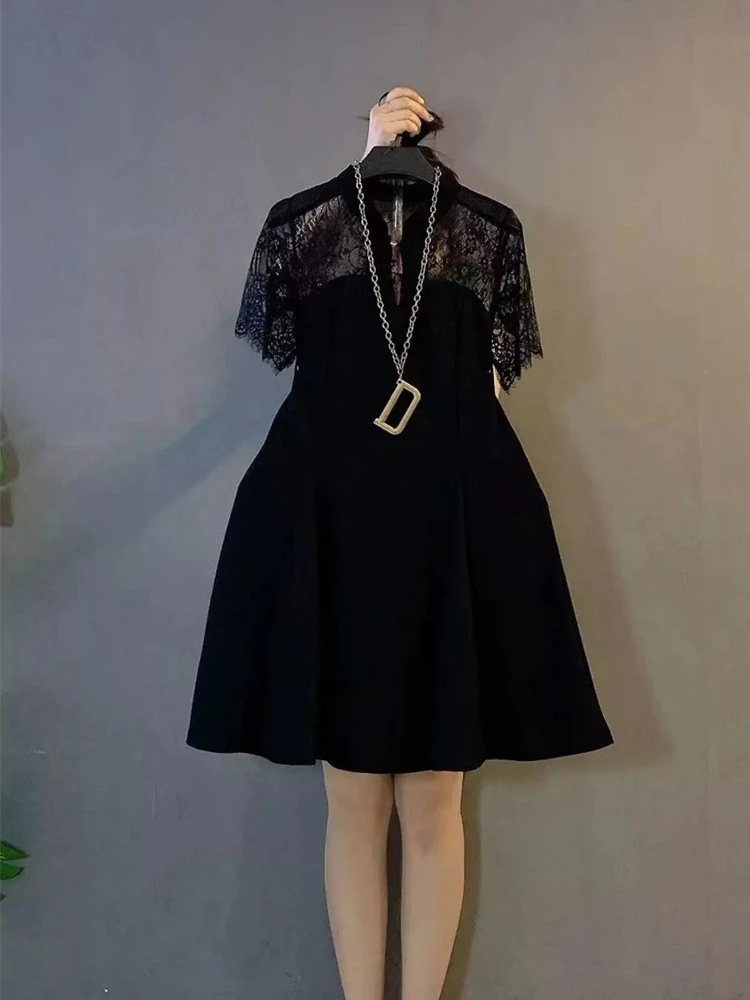 

Ele V-образный вырез, кружево, утягивающее ортопедическое маленькое платье, летнее платье больших размеров, роскошное высококачественное женское платье