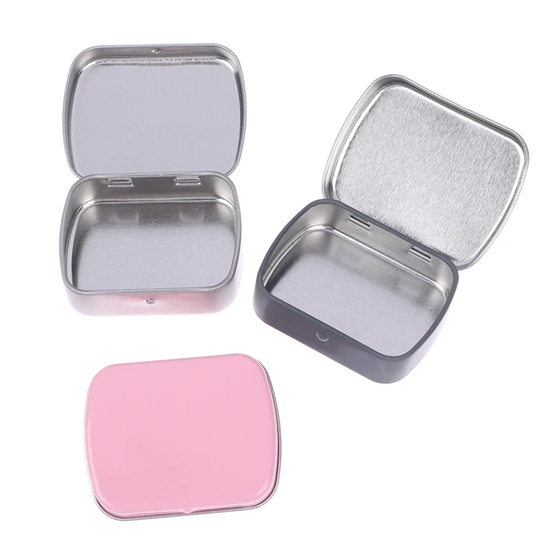 1pc Survival Kit Tin Pill Case Small Empty Metal Tin Flip Storage Box Case Organizer For Pill Money Coin Candy Key