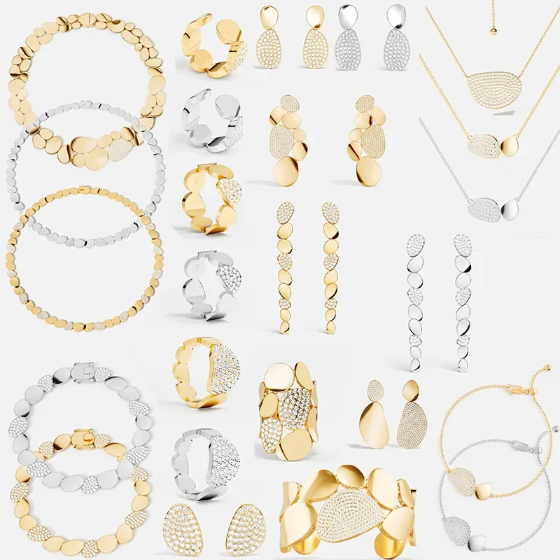 

LIKI2025's New 925 Silver High-Quality Gold Necklace, Bracelet, Earrings And Ring Are Designed By Women's Luxury Designers