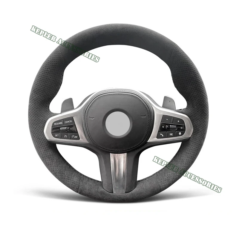 Alcantara protector para volante de cuero genuino hilo negro accesorios de coche específicamente para BMW X3M F97 X4M F98 X5M F95 X6M F96