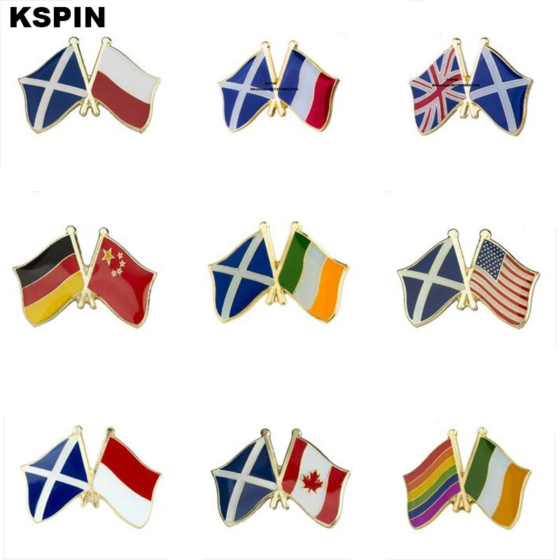 Scotland Friendship Banner Badges Metal Pin for Clothes Rozet Makara Replica Coins