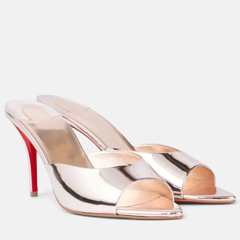 Shoes for Women New Pointed Open Toe Roman Sandals Metal Sexy Women's Shoes Outdoors Slippers 10.5 cm Sandalias Romanas Mujer image 3
