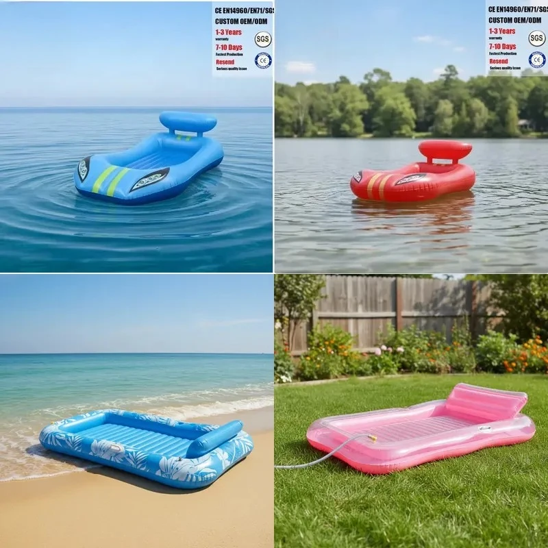 Inflatable Adult Pool Floating Large Beach Sunbathing Float Raft Blowing Sunbathing Floating Swimming Mattress