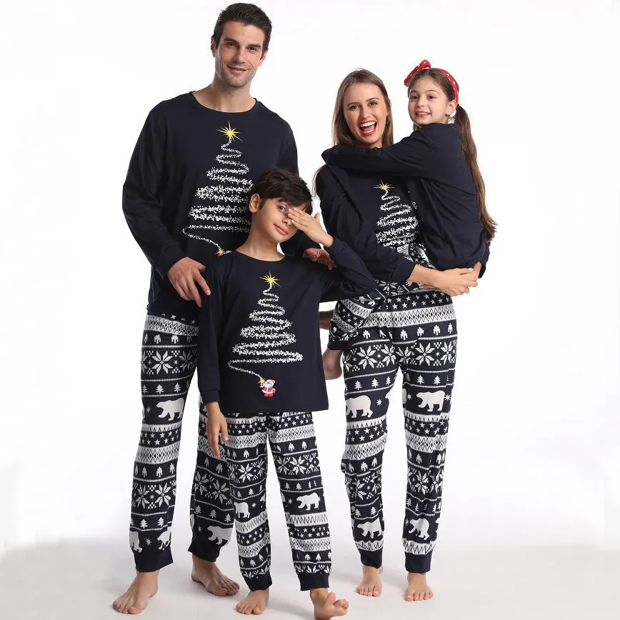 Weihnachten Pyjamas Kleidung Set Mama Papa Baby Mädchen Junge Familie Aussehen Winter Neue Jahr Mutter Tochter Baumwolle Familie Passenden Outfit