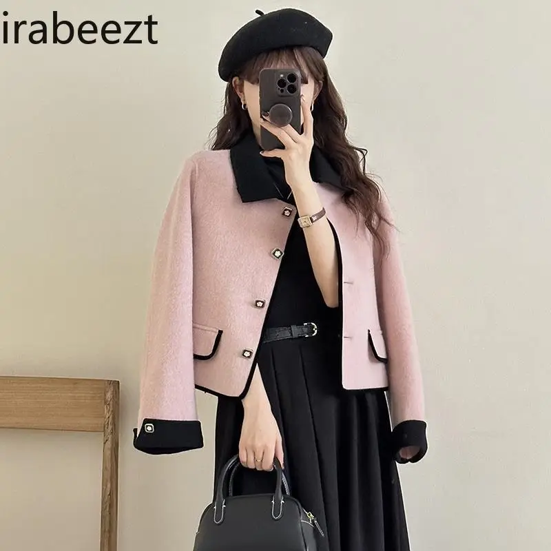 2024 Autumn and Winter New Double-sided Knitted Coat Women Elegant Outside To Wear Jaqueta Feminina Inverno Short Jacket