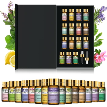PHATOIL 15-teiliges Set mit ätherischen Ölen für die Herstellung von Diffusor, Luftbefeuchter, Kerzen, 5 ml, Lavendel, Vanille, Pfefferminze, Rosmarin-Aromaöl