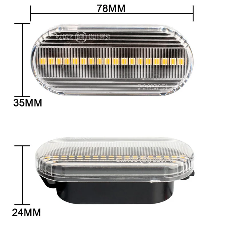 VW 파사트 골프 폴로 포드용 펜더 사이드 방향 지시등, 12V LED 스트리밍 사이드 라이트, 14805294 4M5A13K309AA, 화이트 쉘