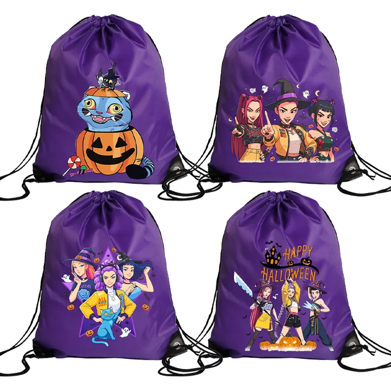 

K Pop Охотники на демонов, рюкзак на Хэллоуин, забавный мультяшный фильм ужасов, сумка Perfect Pumpkins Ghost Festival, сумки для конфет, подарок для девочек и детей