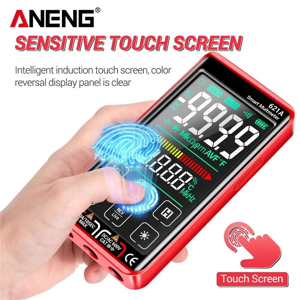 Smart Digital Multimeter Rechargeable Touch Screen Multimetro 9999 Counts Tester Transistor  AC/DC Votage Current Capacitor