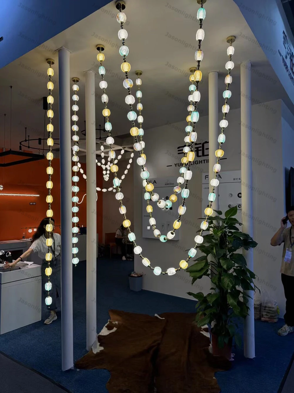 Colorized DIY Glass Long Strap High Ceiling Gold Chrome