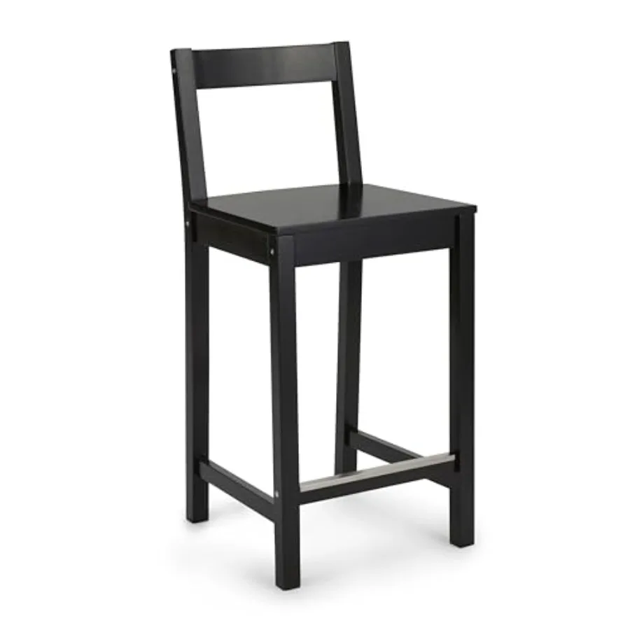 Wooden Counter Height Bar Stool with Backrest for Kitchen Island, Home Bar, 24",,1 Unit