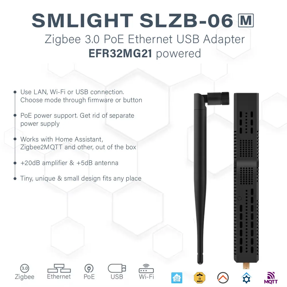 SMLIGHT SLZB-06MU Zigbee 3.0 to Ethernet,USB,and WiFi Gateway