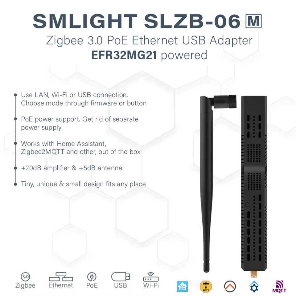 SMLIGHT SLZB-06MU Zigbee 3.0 to Ethernet,USB,and WiFi Gateway