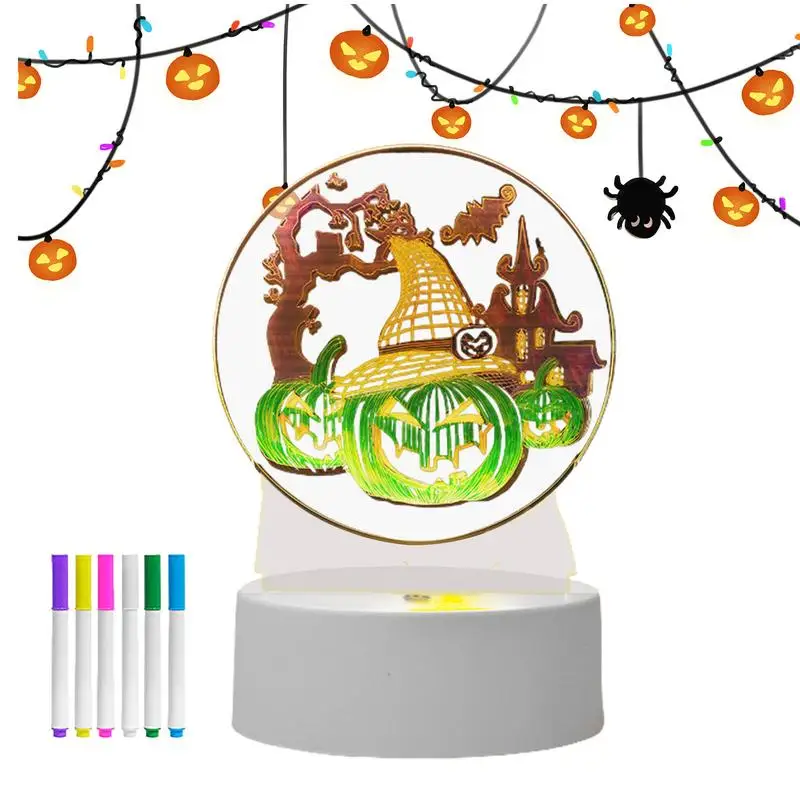 

Night Lamp Painted Painted 3D Effect Bedside Lamp Parent-Child Interactive Toy Halloween Seasonal Decorations For Study Room